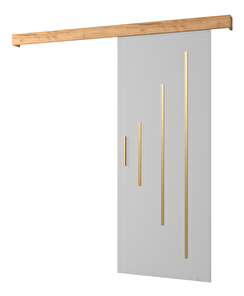 Klizna vrata 90 cm Sharlene Y (bijela mat + craft zlatni + zlatna)