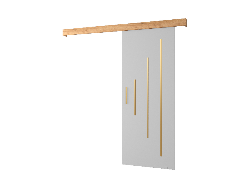 Klizna vrata 90 cm Sharlene Y (bijela mat + craft zlatni + zlatna)