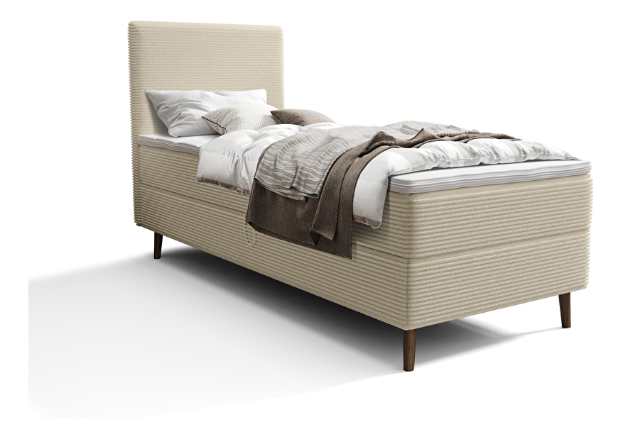 Jednostruki krevet 80 cm Napoli Comfort (krem) (s podnicom, s prostorom za odlaganje)