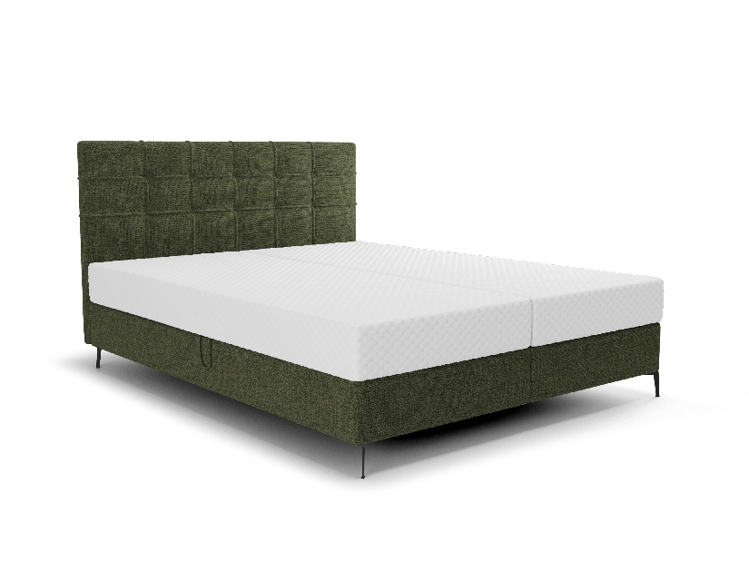 Jednostruki krevet 120 cm Infernus Comfort (tamnozelena) (s podnicom, s prostorom za odlaganje)