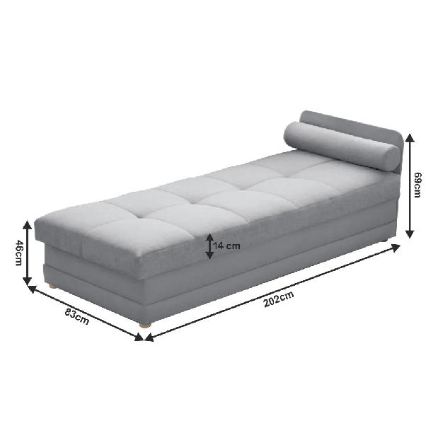 Jednostruki krevet (ležaj) 80 cm Rinok (siva) (s prostorom za odlaganje)