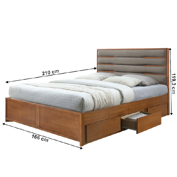 Bračni krevet 160 cm Begoa (S podnicom) 