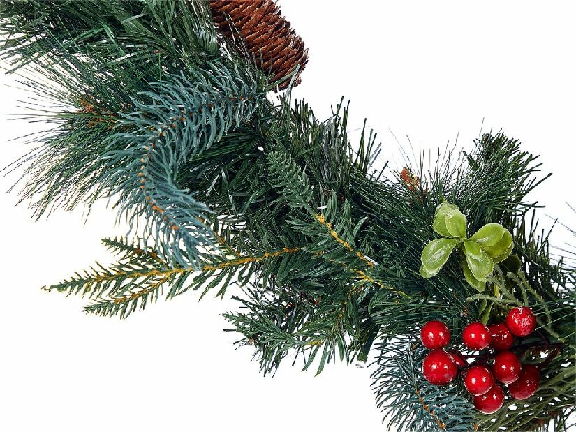 Božićni vijenac 180 cm Emmaline (zelena) (s rasvjetom)