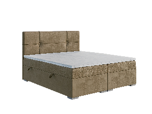 Jednostruki krevet Boxspring 120 cm Gal (tamno bež) (s madracem i prostorom za odlaganje)