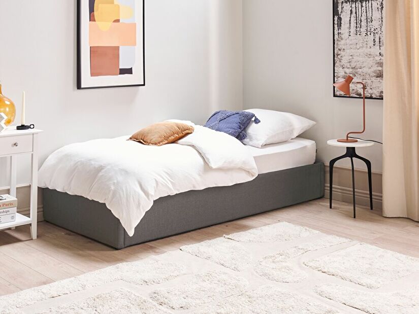 Dječji krevet 90 cm DIJON (s podnicom i prostorom za odlaganje) (siva)