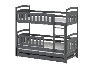 Dječji krevet 90 x 200 cm BLAIR (s podnicom i prostorom za odlaganje) (grafit)