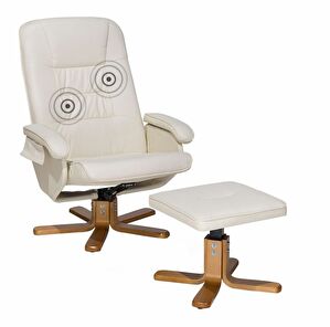 Masažna fotelja REALP (umjetna koža) (bež)