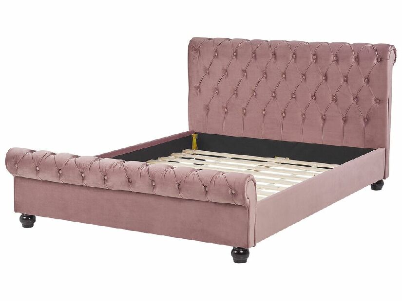 Bračni krevet 140 cm ARCHON (s podnicom) (ružičasta)