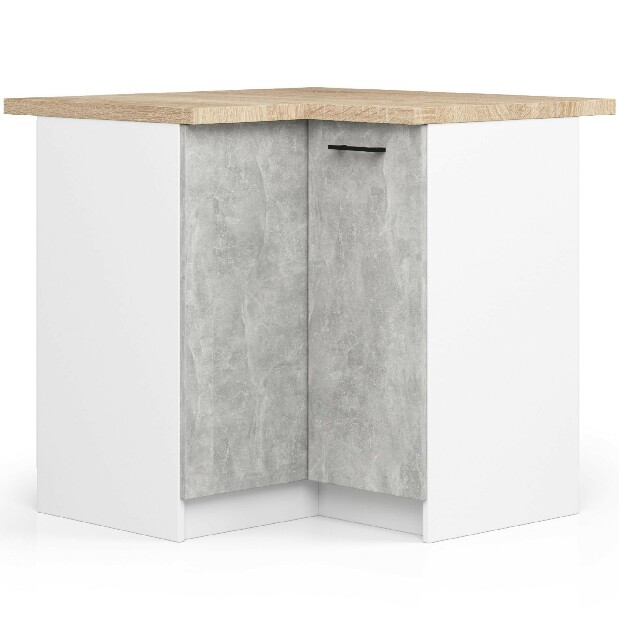 Kutna kuhinja 300 cm Ozara III (bijela + beton)