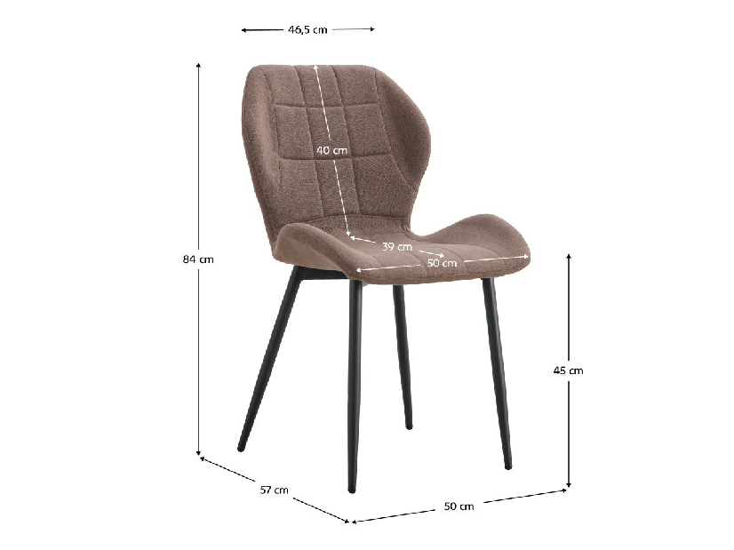 Blagovaonska stolica Makona Typ 1 LD-01-LY3055-6 (smeđa + crna)