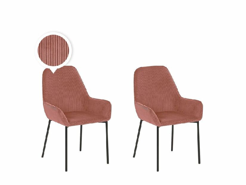 Set 2 kom. blagovaonskih stolica LARNO (ružičasta)