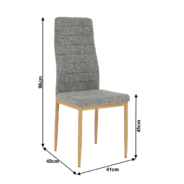 Blagovaonska stolica Collort nova (svjetlosiva + bukva) 