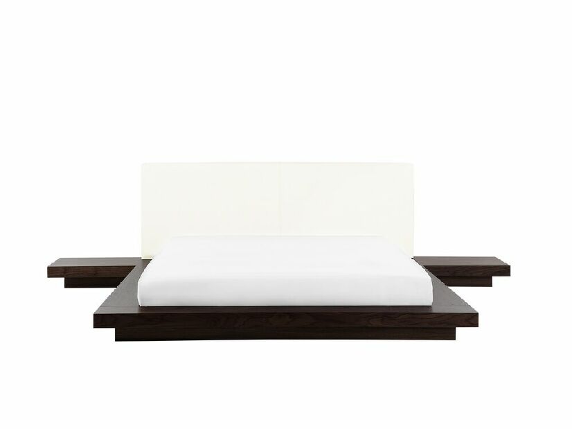 Bračni krevet 180 cm ZEPHYRE (s podnicom) (tamno drvo)