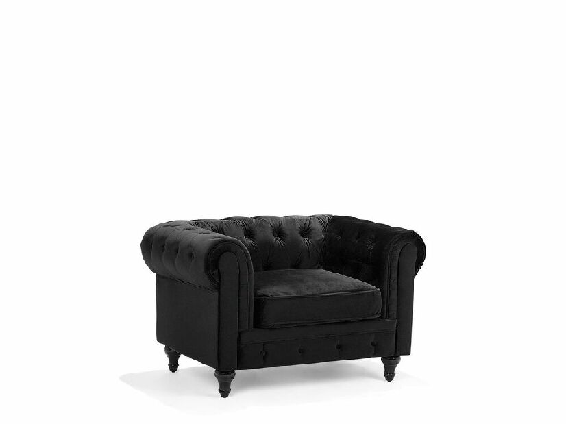 Fotelja Chichester (crna) (baršunasta)