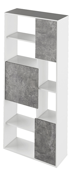 Regal Umini (bijela + beton)