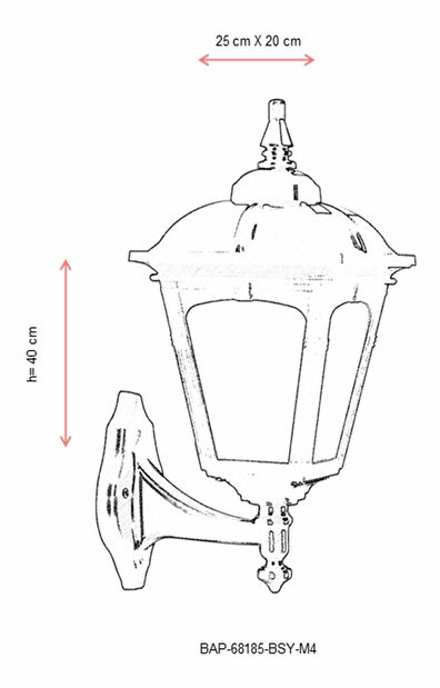 Vanjska zidna svjetiljka Basil (crna + bijela)
