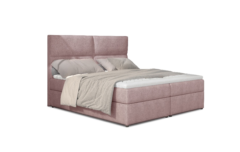 Bračni krevet Boxspring 185 cm Alyce (ružičasta) (s madracima)