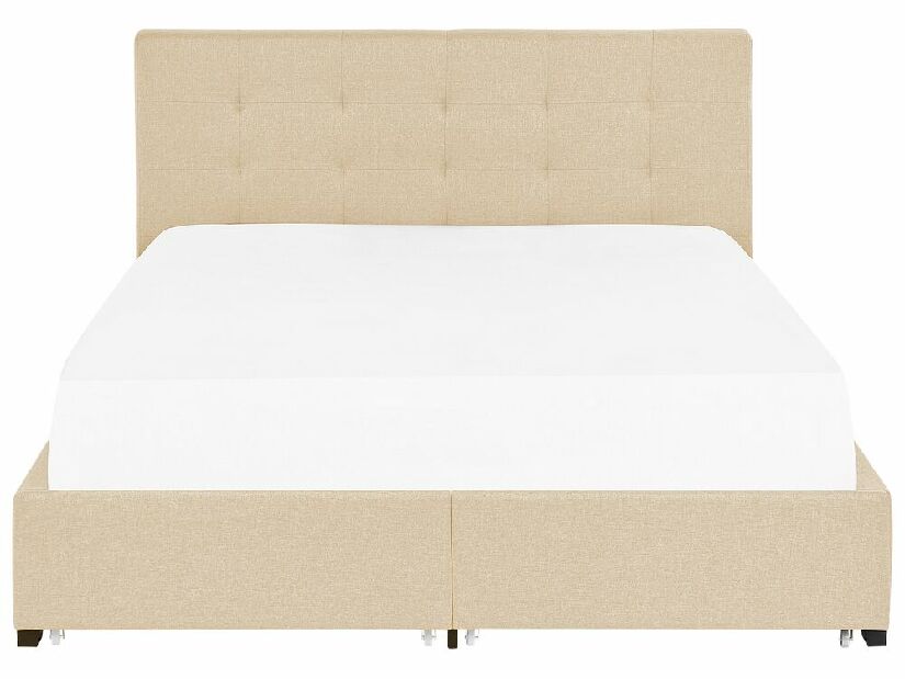 Bračni krevet 180 cm Rhiannon (bež) (s podnicom i prostorom za odlaganje)