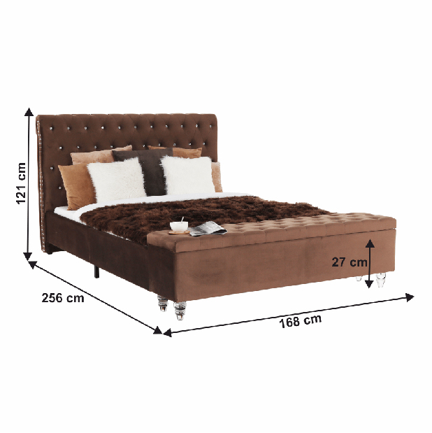 Bračni krevet 160 cm Angi (smeđa) (s podnicom)
