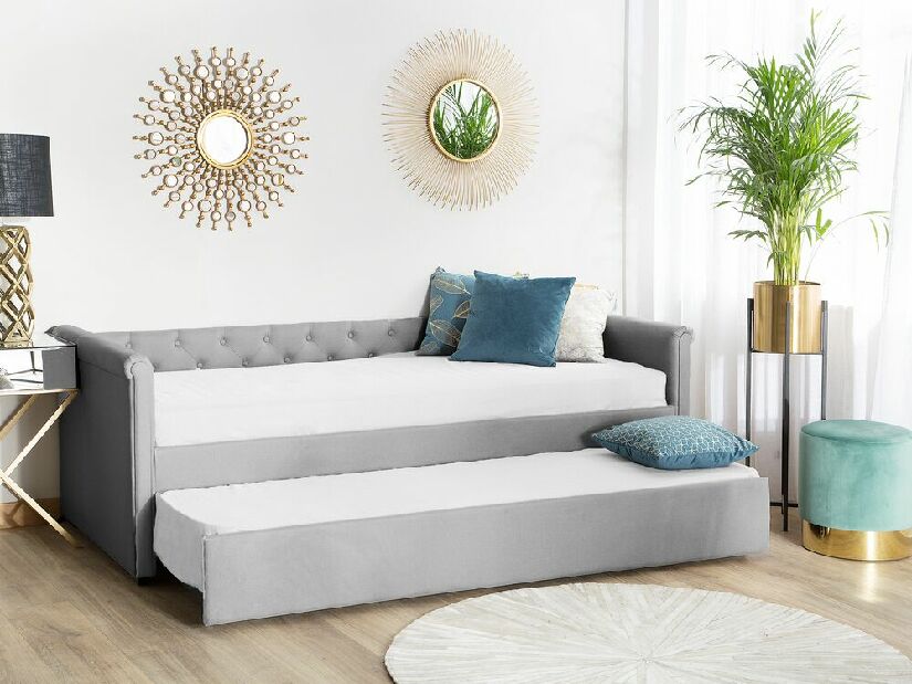 Krevet na razvlačenje 80 cm LISABON (s podnicom) (svijetlo siva)