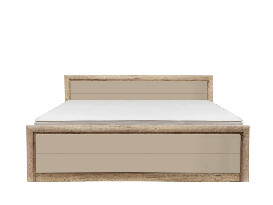 Bračni krevet 160 cm Koen 2 LOZ/160 (hrast canyon monument + sjaj sivo-pijesak)  