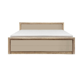 Bračni krevet 160 cm Koen 2 LOZ/160 (hrast canyon monument + sjaj sivo-pijesak)  