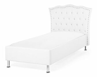 Jednostruki krevet 90 cm MATH (s podnicom) (bijela)