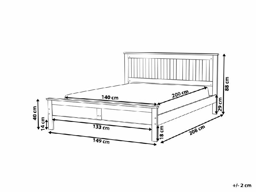 Bračni krevet 140 cm Maye (siva)