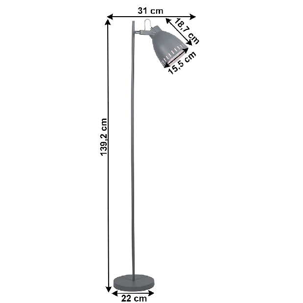 Podna svjetiljka Adorra 2 (siva)