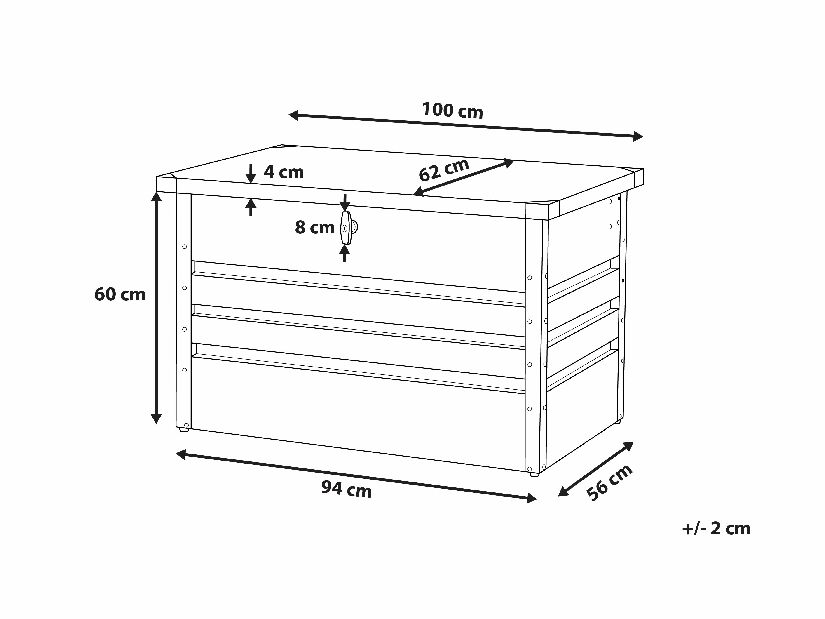 Kutija za odlaganje 100x62cm Ceroso (krem bijela) 