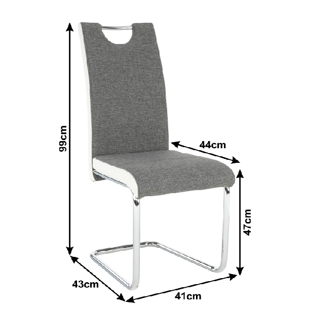 Blagovaonska stolica Ive (tamnosiva + bijela) 