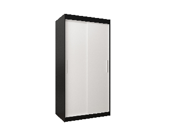 Ormar za garderobu 100 cm Toki (crna mat + bijela mat)