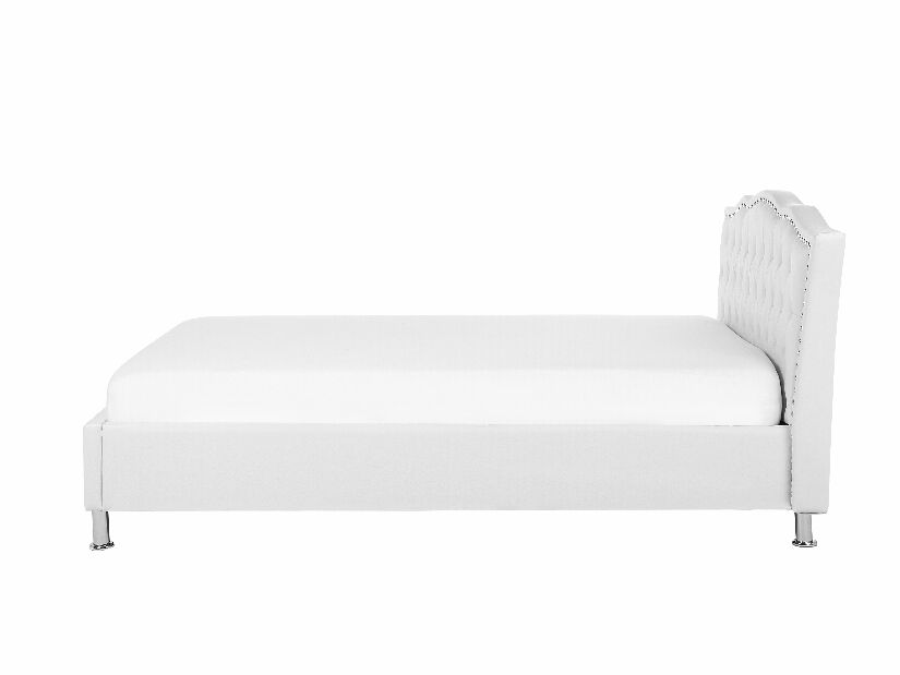 Bračni krevet 160 cm MATH (s podnicom) (bijela)