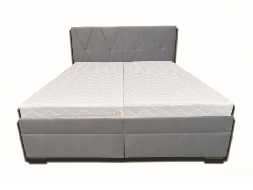 Bračni krevet 180 cm Klissa (svijetlosiva) (s opružnim madracem) (bez podnice)