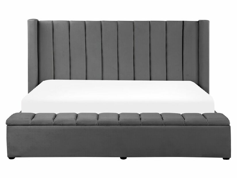 Bračni krevet 160 cm NAIROBI (tekstil) (siva) (s podnicom)