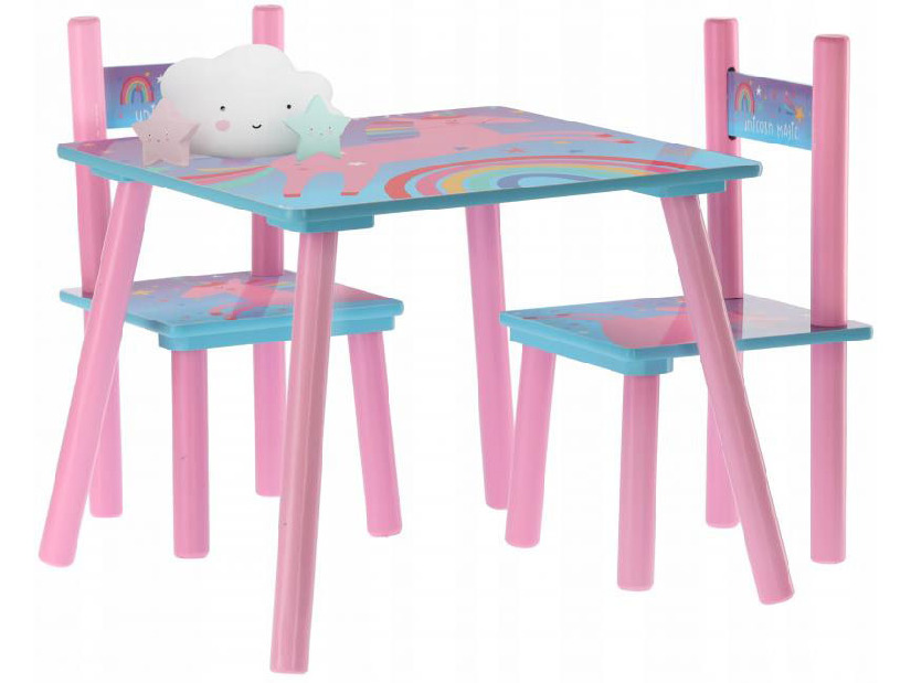 Dječji set stolić i stolice Kiddo (ružičasta + plava)