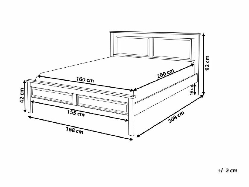 Bračni krevet 160 cm OLIVE (s podnicom) (plava)