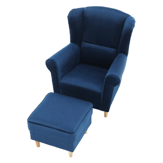 Fotelja s tabureom Aevo (plava)