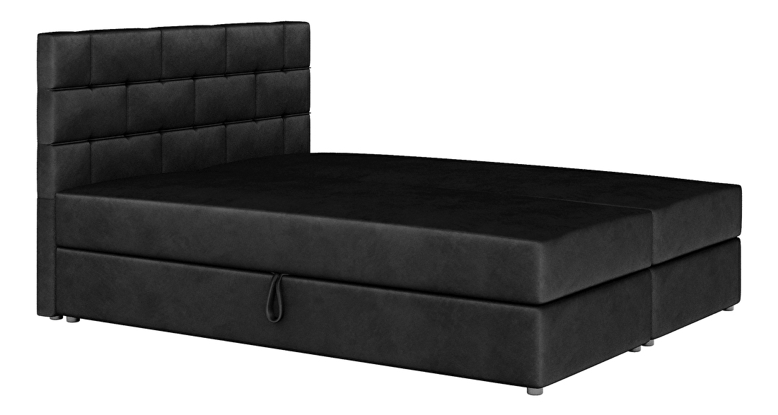 Bračni krevet Boxspring 160x200 cm Waller (crna) (s podnicom a madracem)