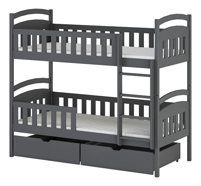 Dječji krevet 90 x 200 cm Antone (s podnicom i prostorom za odlaganje) (grafit)