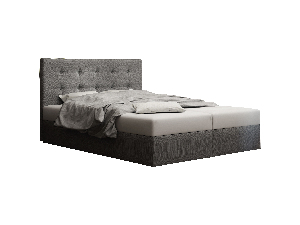 Bračni krevet Boxspring 140 cm Duel 1 (siva) (s madracem i prostorom za odlaganje)