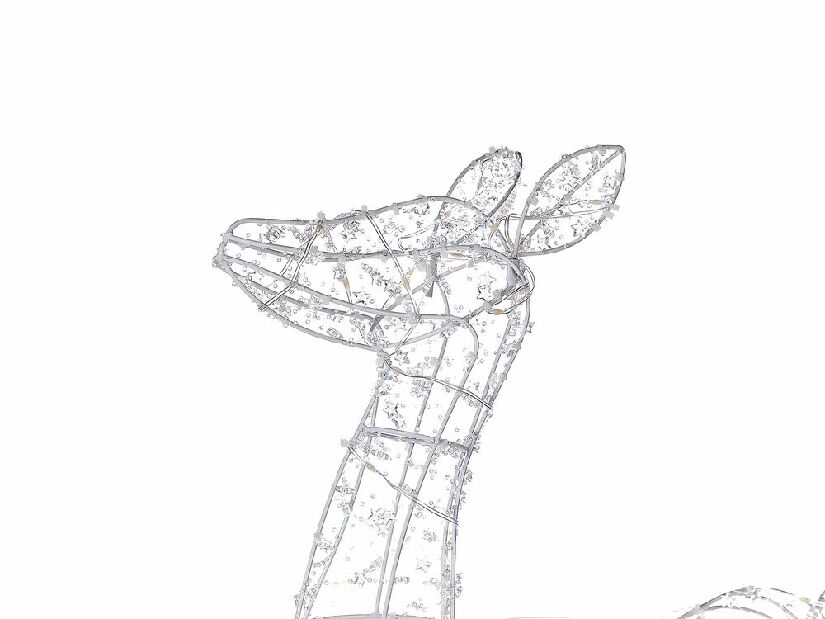 Vanjski ukras jelen Hugo (srebrni) (s rasvjetom)