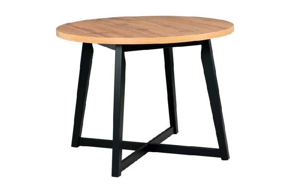 Blagovaonski stol Ouida 2 L (hrast wotan + crna) (za 4 osobe) *outlet moguća oštećenja