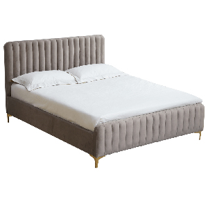 Bračni krevet 140 cm Karilla (sivo-smeđa) (s podnicom)
