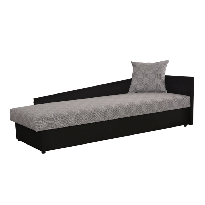 Jednostruki krevet (ležaj) 80 cm Jeannine (siva + crna) (s prostorom za odlaganje) (D)  