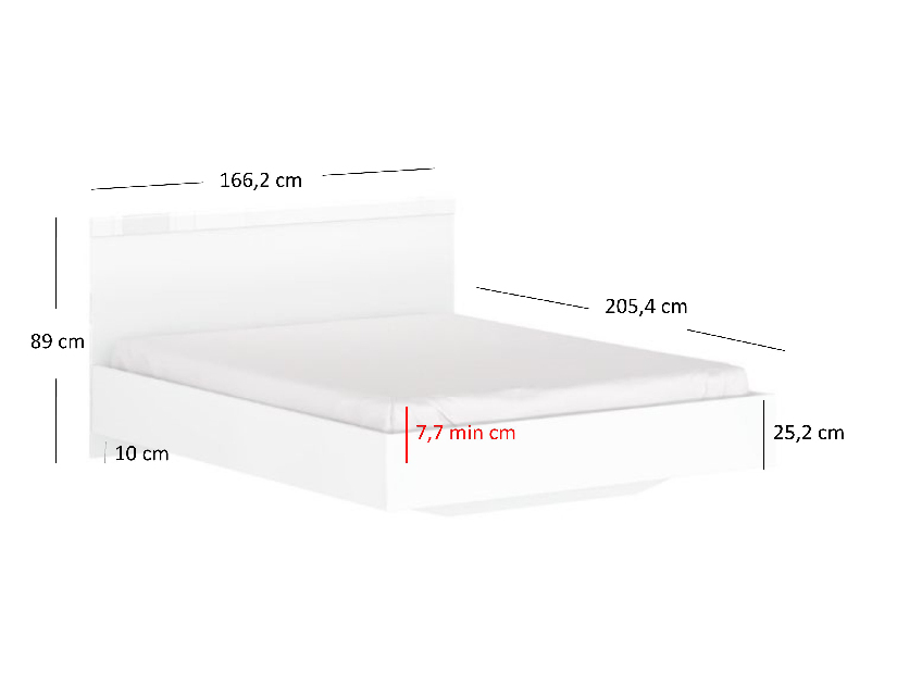 Bračni krevet 160 cm Leona (bijela) (bez podnice i madraca)