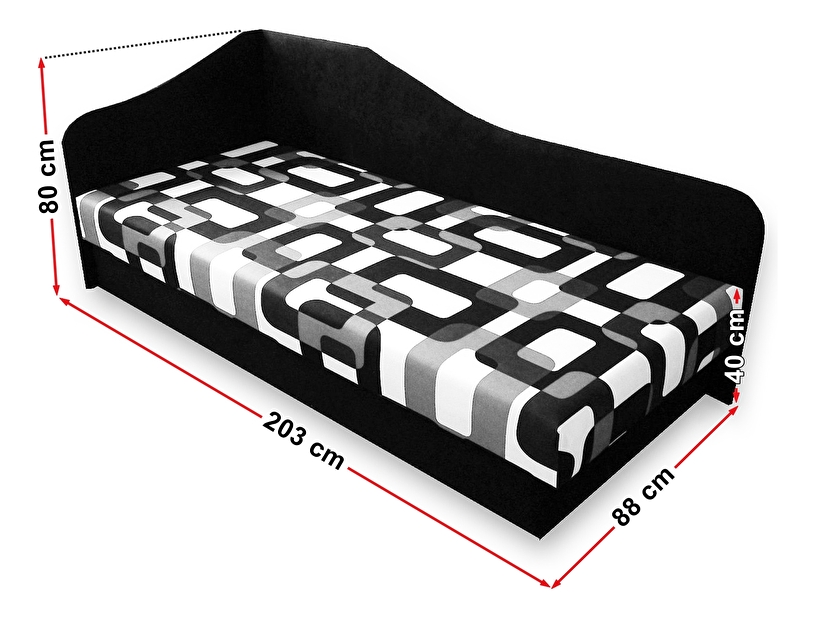 Jednostruki krevet (kauč) 80 cm Lady 87 (U boji cigle 41 + Dodo 1008) (L)