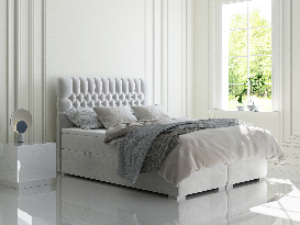 Bračni krevet Boxspring 160 cm Daliny (svijetlo siva) (s prostorom za odlaganje)