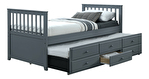 Jednostruki krevet 90 cm Ahlan (siva) (S podnicom)  