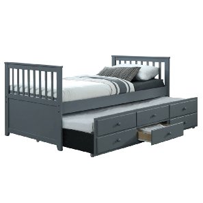 Jednostruki krevet 90 cm Ahlan (siva) (S podnicom)  
